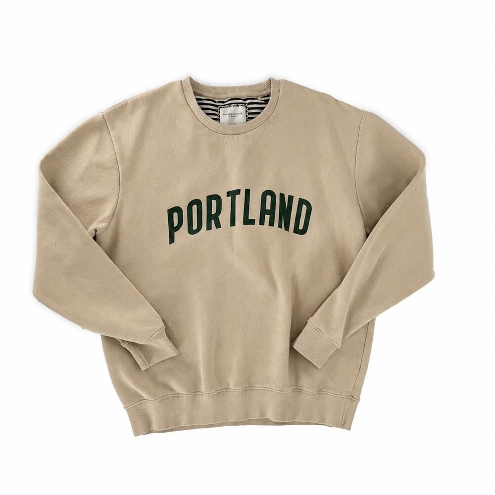 Denim & Flower Ricky Singh Portland Sweatshirt Mens L Beige Crewneck Pullover